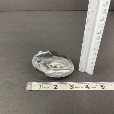 -72- VAL ST LAMBERT DE SOUSA | Crystal Art Glass Frog Figure | Signed