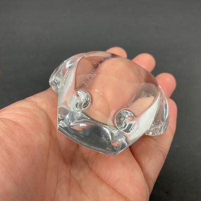 -72- VAL ST LAMBERT DE SOUSA | Crystal Art Glass Frog Figure | Signed