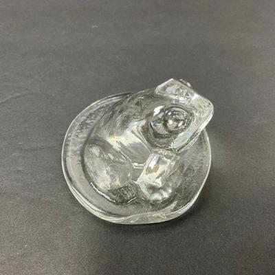 -73- VIKING | Art Glass Toad On Lily Pad Figure