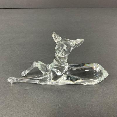 -79- GLASSWARE | Art Glass Deer Figure | Damage