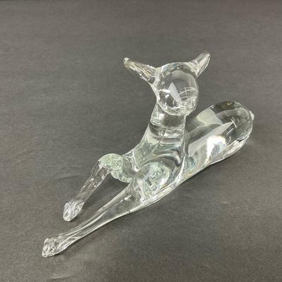 -79- GLASSWARE | Art Glass Deer Figure | Damage