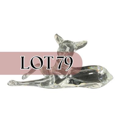 -79- GLASSWARE | Art Glass Deer Figure | Damage