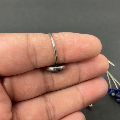 -89- JEWELRY | Pair Of Blue Lapis Earrings & Matching Ring