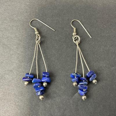-89- JEWELRY | Pair Of Blue Lapis Earrings & Matching Ring