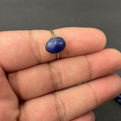 -89- JEWELRY | Pair Of Blue Lapis Earrings & Matching Ring