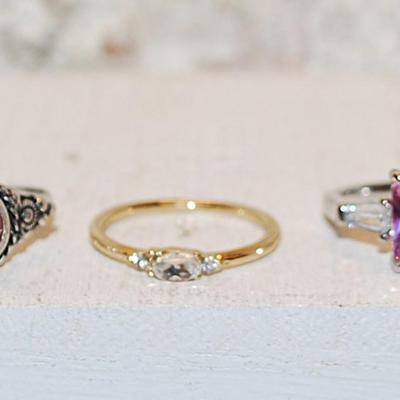 TRIPLE BONUS RINGS SET --3 Rings-Size 6½ to 6¾-- SEE DESCRIPTION