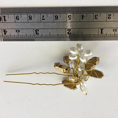 Gold tone unique vintage hair accessories