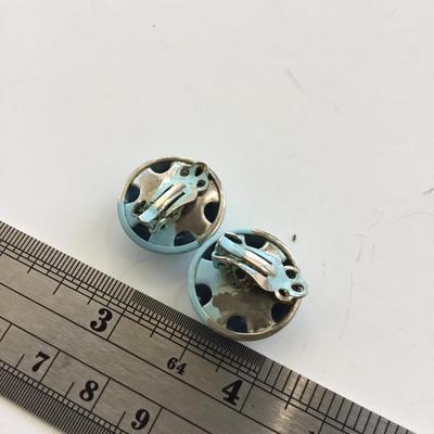 Light blue clip on earrings