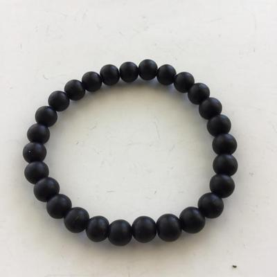 Black beaded stretchy fashion bracelet