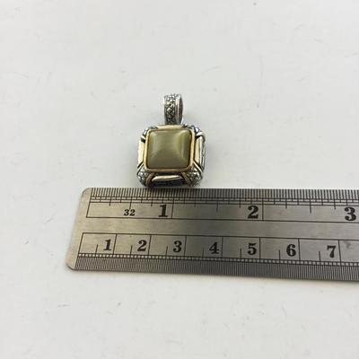 Unmarked beautiful square necklace pendant