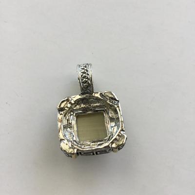 Unmarked beautiful square necklace pendant