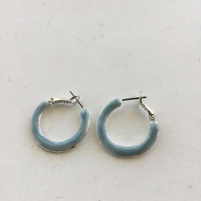 Light blue fashion hoop earrings