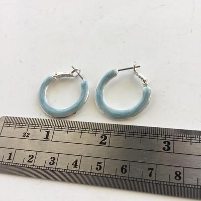 Light blue fashion hoop earrings