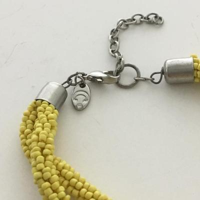 C marked yellow beaded twist fashion necklace