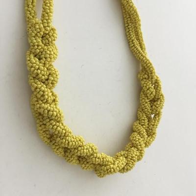 C marked yellow beaded twist fashion necklace