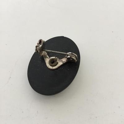 Vintage black oval pin