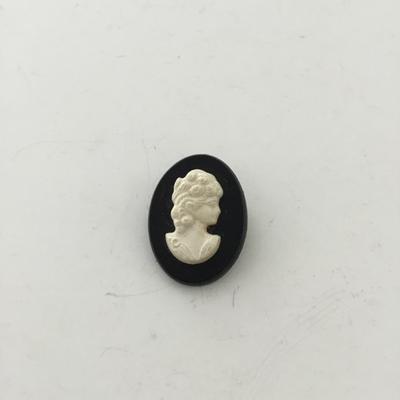 Vintage black oval pin