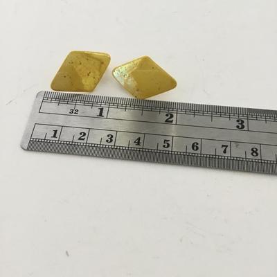Yellow vintage clip on earrings