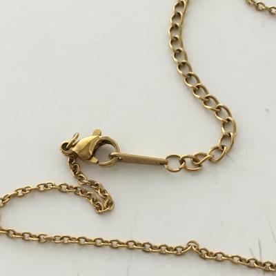 S steel marked gold tone necklace