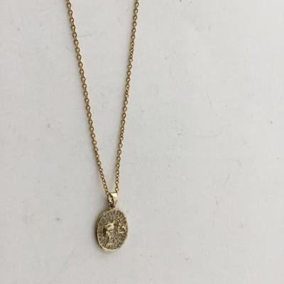 S steel marked gold tone necklace