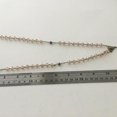 Faux crystal type beaded fashion necklace