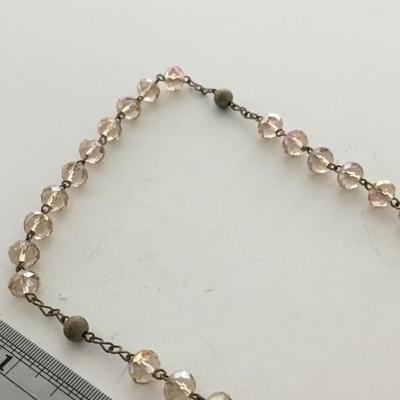 Faux crystal type beaded fashion necklace
