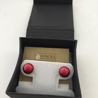 Honora collection 925 red stud earrings