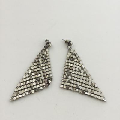 Silver tone statement earrings