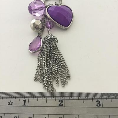 Beautiful Purple Heart dangle charm pendant