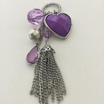 Beautiful Purple Heart dangle charm pendant