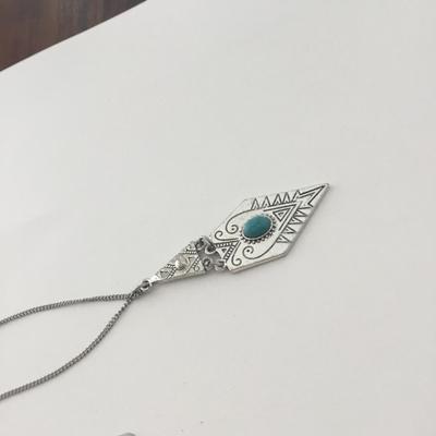 Silver tone fashion long necklace
