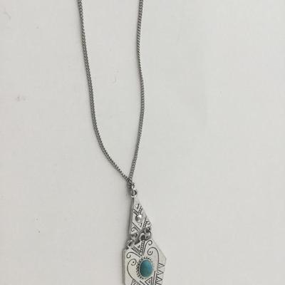 Silver tone fashion long necklace