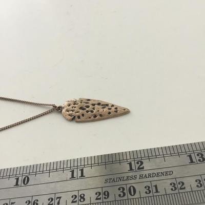 Gold tone bronze tone long fashion necklace