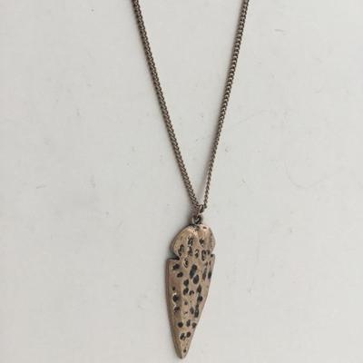 Gold tone bronze tone long fashion necklace