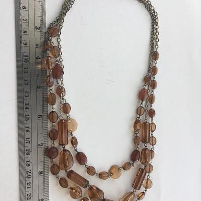 BR marked light brown multilayer fashion necklace