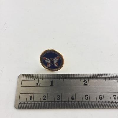 Max Griener marked Texas Christian butterfly push pin vintage