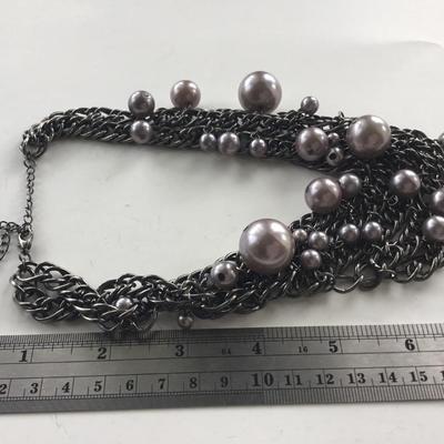 Statement collared necklace
