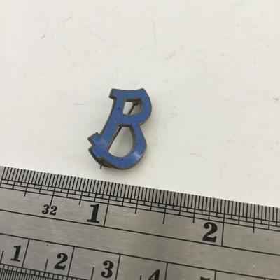 Small blue letter B pin vintage
