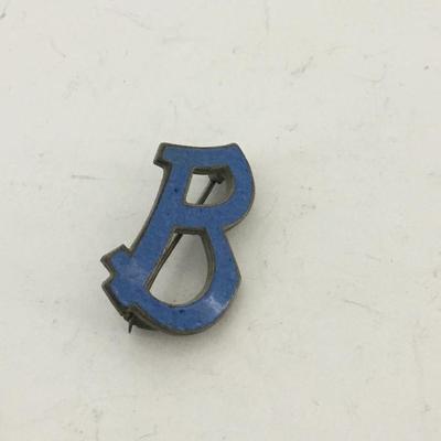 Small blue letter B pin vintage