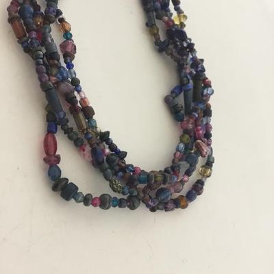 Multi layer beaded collar necklace
