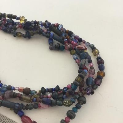 Multi layer beaded collar necklace