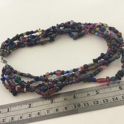 Multi layer beaded collar necklace