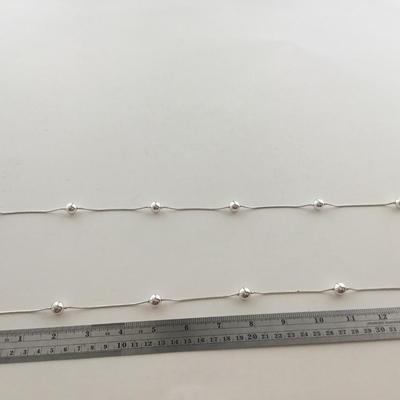 Silver tone unmarked beaded necklace