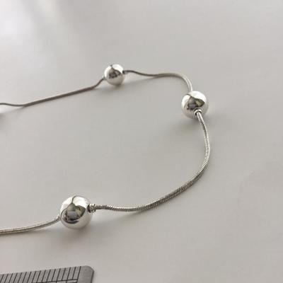 Silver tone unmarked beaded necklace