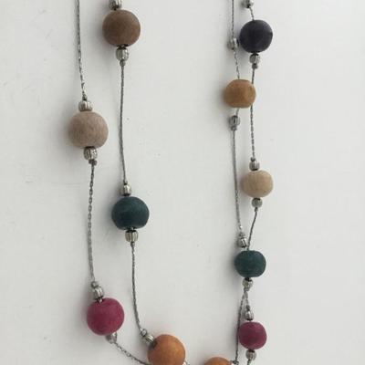 Colorful beaded extra long necklace