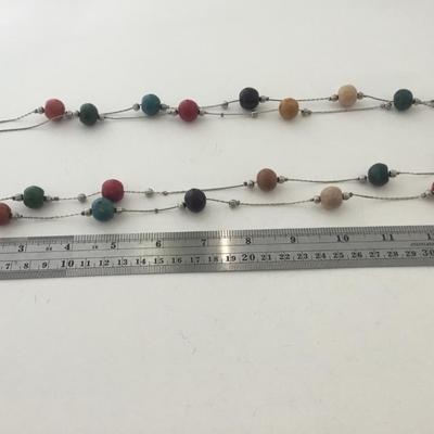 Colorful beaded extra long necklace