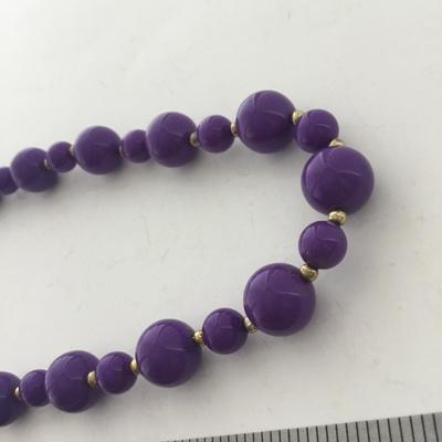 Purple beaded fashion necklace