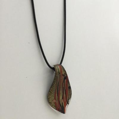 Black cord type red glass type pendant
