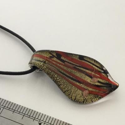 Black cord type red glass type pendant