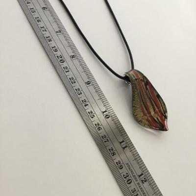 Black cord type red glass type pendant